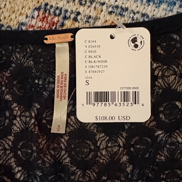 Free People Bring the Romance Handkerchief Hem Maxi Dress in Black SZ S NWT - Picture 5 of 7